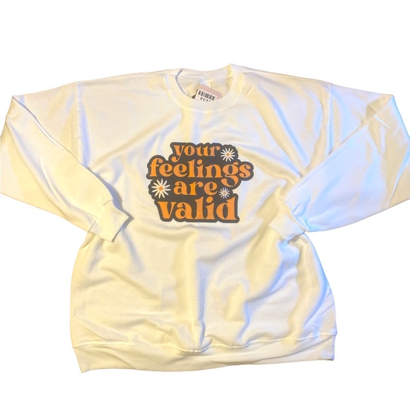 Valid feelings mental health graphic crewneck sweatshirt oversized extra large - Picture 6 of 10